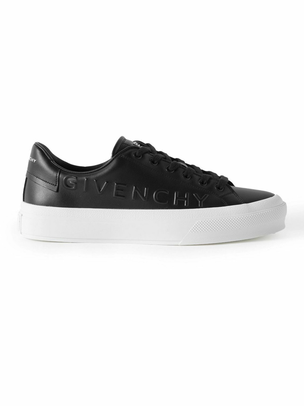 Photo: Givenchy - City Sport Logo-Embossed Leather Sneakers - Black