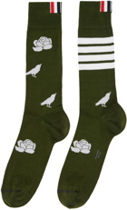Thom Browne Green Jacquard Socks