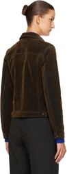 TONYWACK Brown Flocked Denim Trucker Jacket