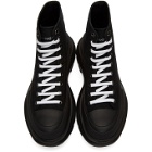 Alexander McQueen Black Canvas Lace-Up Boots