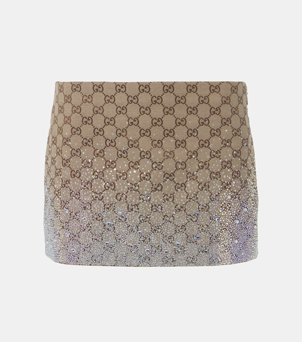 スカート GUCCI LOGO EMBROIDERED CANVAS MIDI SKIRT GG canvas skirt in camel and ebony | GUCCI® US