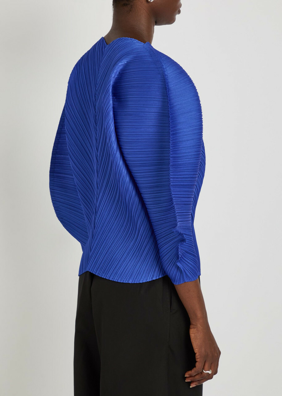 Pleats Please Issey Miyake Pleated Sculpted Woven top - Blue - One Size