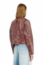 Diesel Biker jacket in treated leather - Leather jackets - Woman -