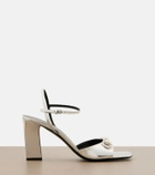 Gucci Signora Horsebit metallic leather sandals