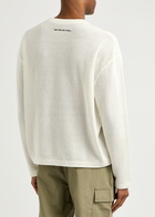 Mki Miyuki Zoku Logo-embroidered Open-knit Cotton Jumper Off White