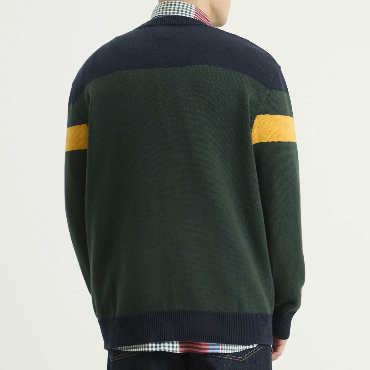 Billionaire Boys Club Men's Astro Panelled Knit Jumper in Dark Green