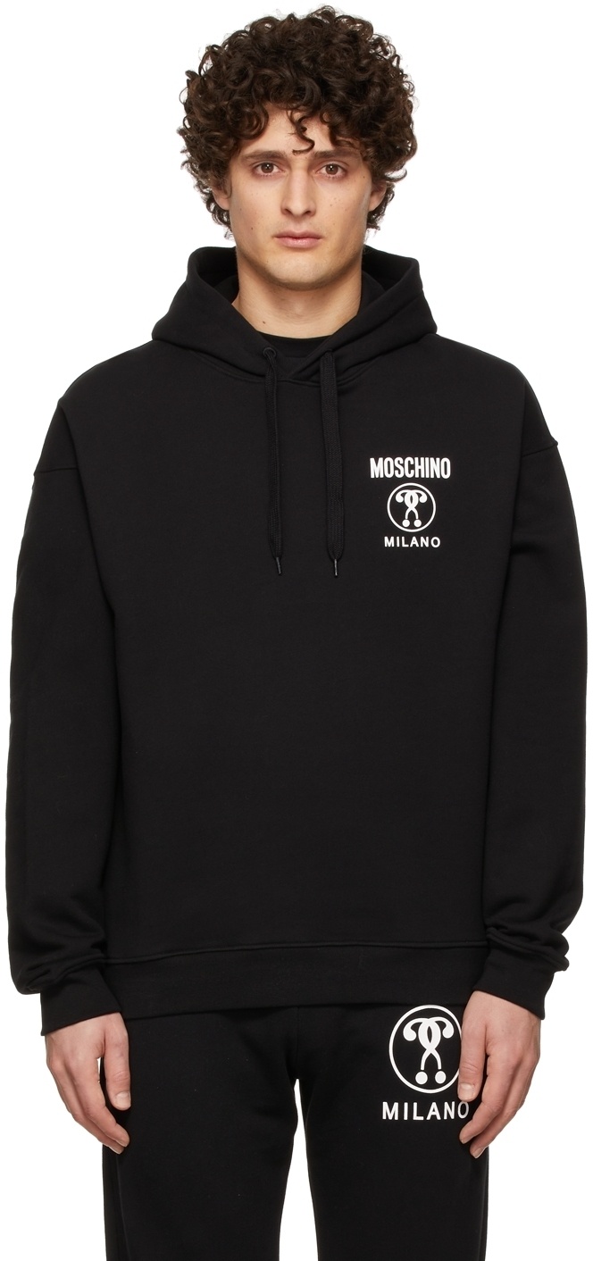Moschino Black Double Question Mark Hoodie Moschino