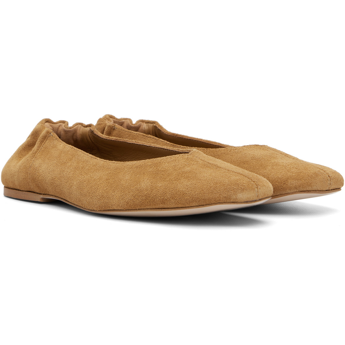 A.P.C. Beige Suede Ballerina Flats