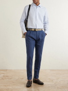 Eleventy - Flat Front Chino Linen Trousers - Blue