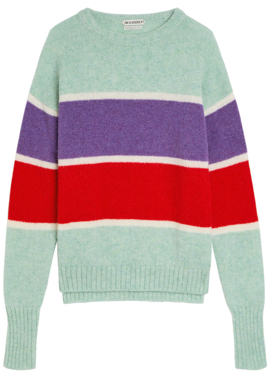JW Anderson Striped Crew-neck Wool Jumper Multicoloured 1