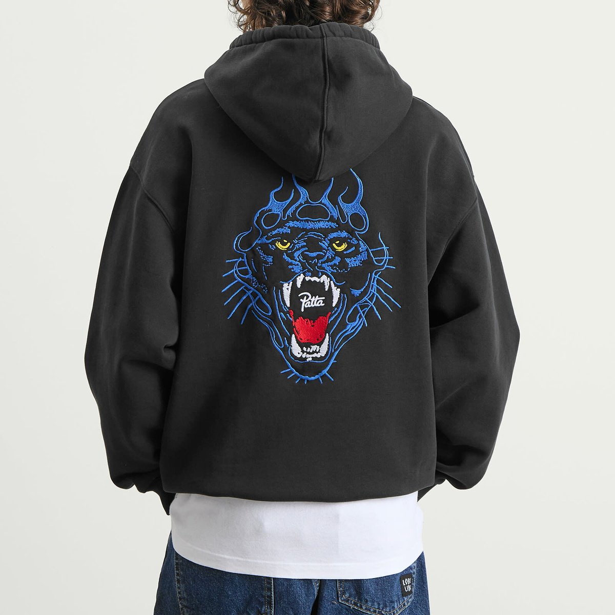 Patta Men's Embroidered Fire Panther Hoodie in Black