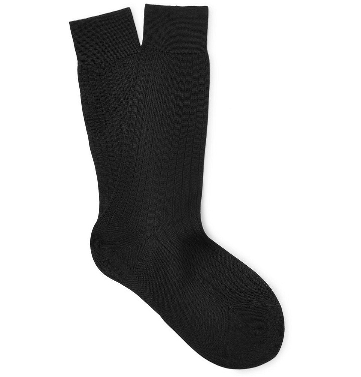 Photo: Berluti - Ribbed Cotton Socks - Men - Black