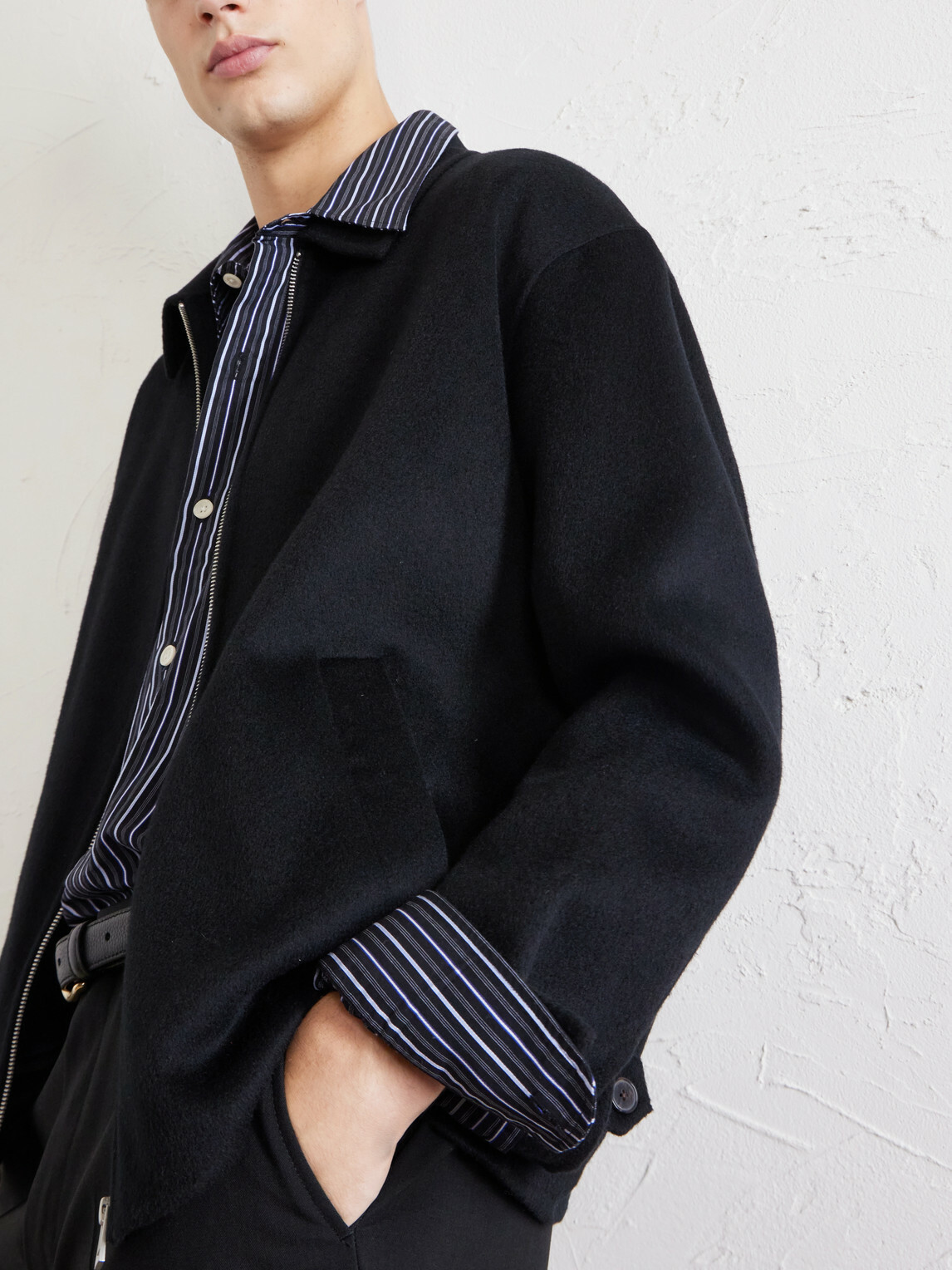 FRAME - Wool-Felt Blouson - Black