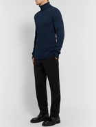 Bottega Veneta - Ribbed Cotton-Blend Rollneck Sweater - Blue