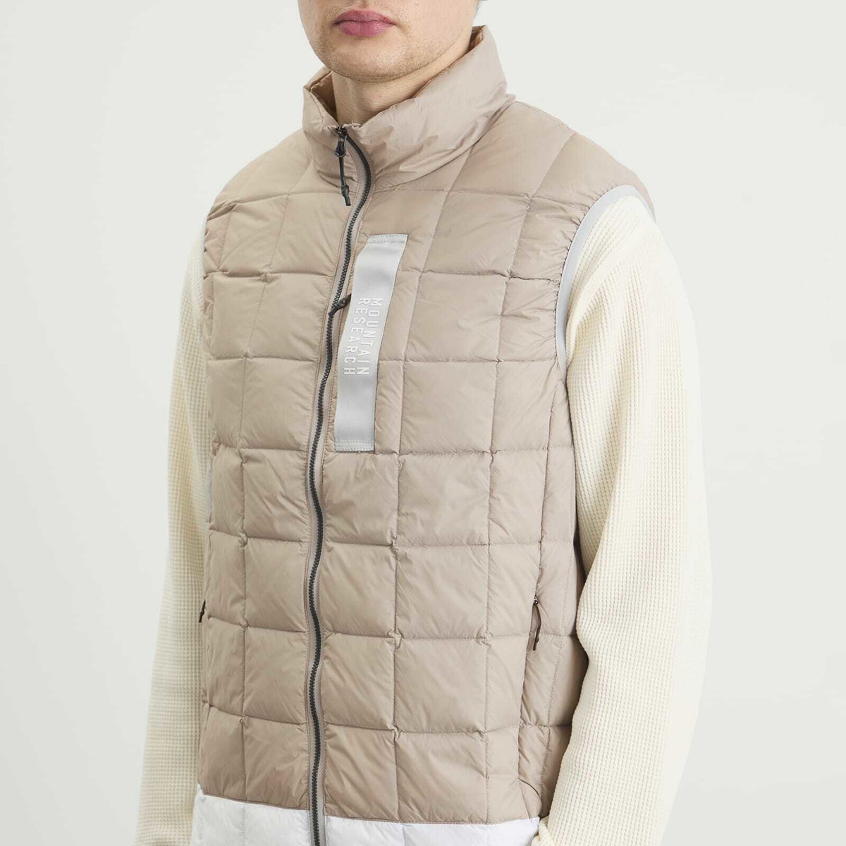 Taion Men's x Mountain Research Down Zip Vest in Grey