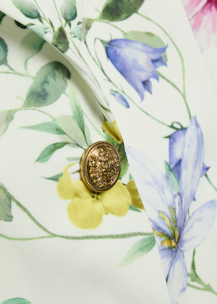 Alice + Olivia Breann Floral Print Crepe Blazer Multicoloured