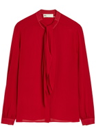 Tory Burch Scarf-effect Georgette Blouse Red