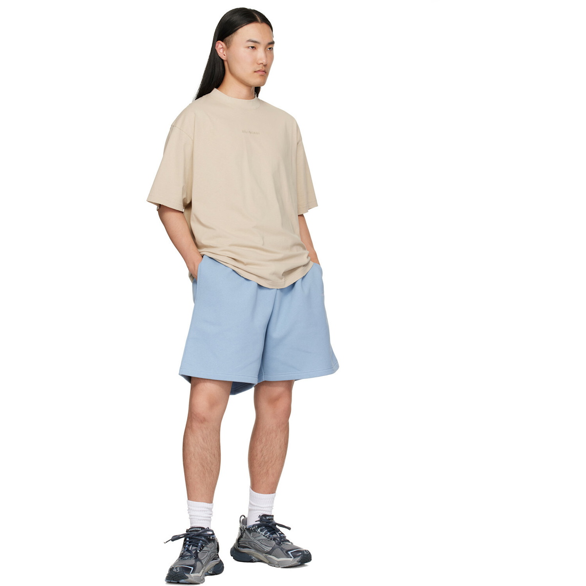 Balenciaga Beige Distressed T-Shirt