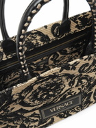 Versace Black Barocco Athena Medium Raffia Tote Bag