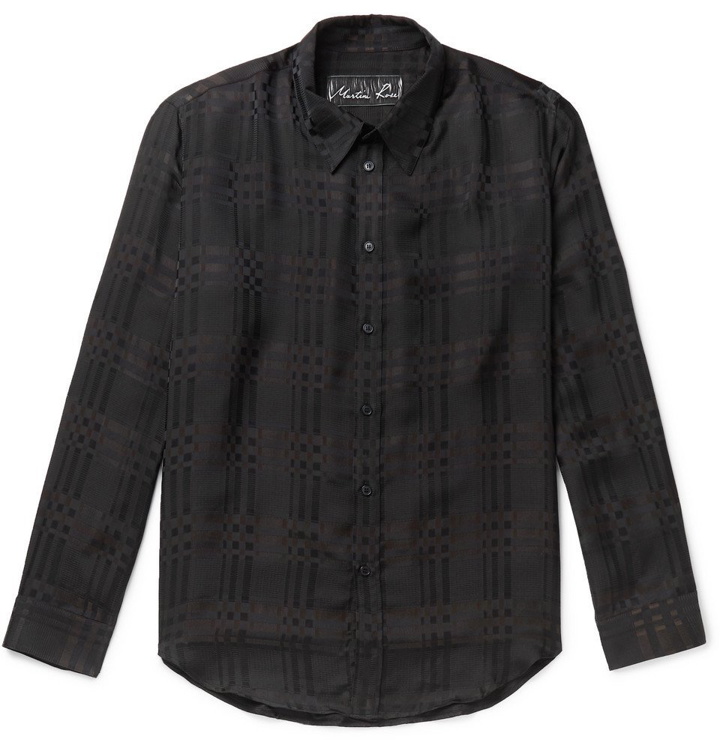 Photo: Martine Rose - Checked Satin Shirt - Black