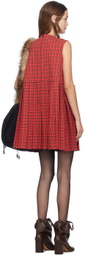 Chopova Lowena Red Ariel Kilt Minidress