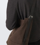 Lemaire Belted leather-trimmed canvas tote bag
