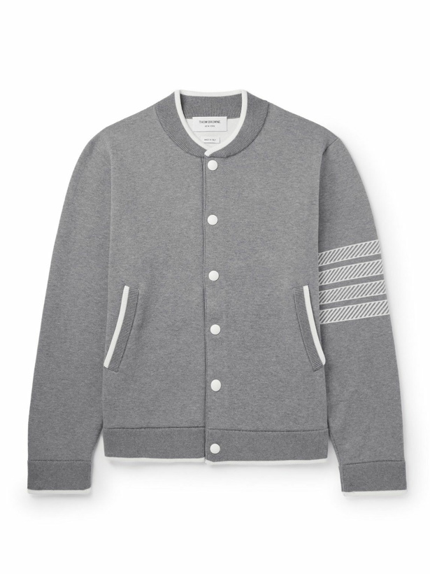 Photo: Thom Browne - Stretch Cotton-Blend Bomber Jacket - Gray