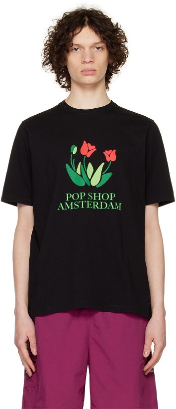 Photo: Pop Trading Company Black Tulip T-Shirt
