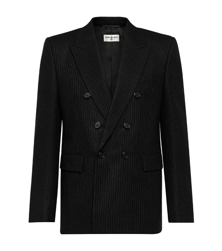 Photo: Saint Laurent Pinstripe wool flannel suit jacket