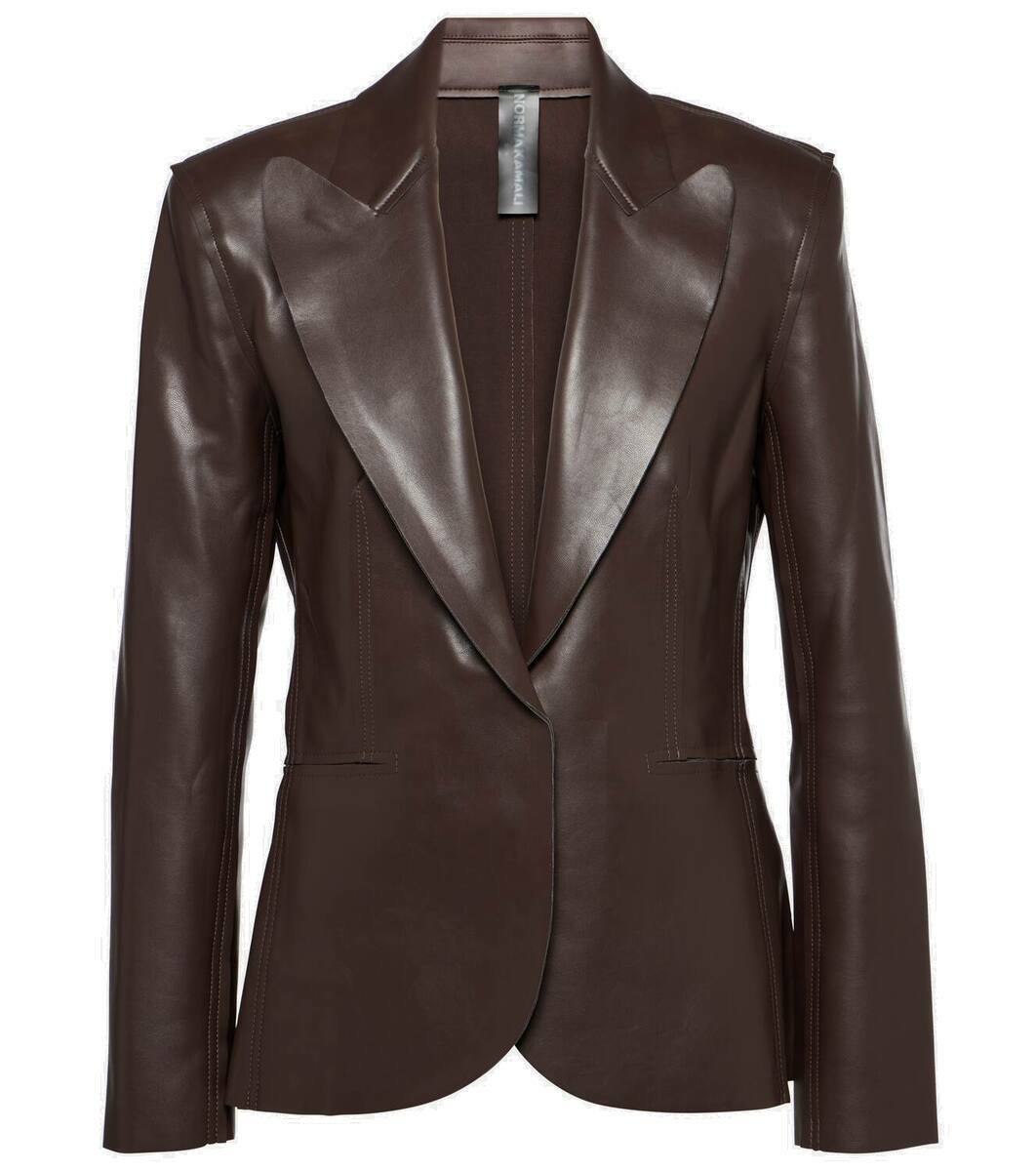 Norma Kamali Faux leather blazer Norma Kamali