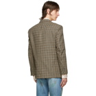 Gucci Brown and Grey Vintage Classic Check Blazer