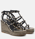 Valentino Garavani Rockstud leather espadrille wedges