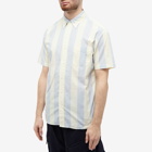 Beams Plus Men's BD Short Sleeve Shadow Stripe Shirt in Yellow