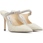 Jimmy Choo Beige Bing 100 Fine Raffia heels