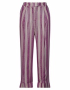 Manila Grace Womens Pants in Purple