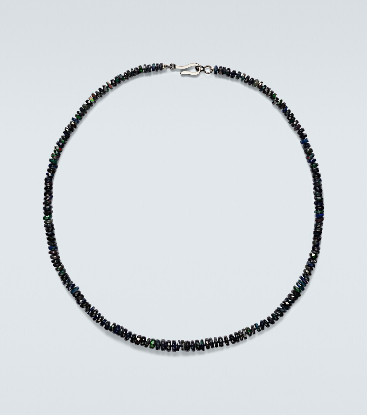 Ileana Makri 9kt white gold beaded necklace with opals