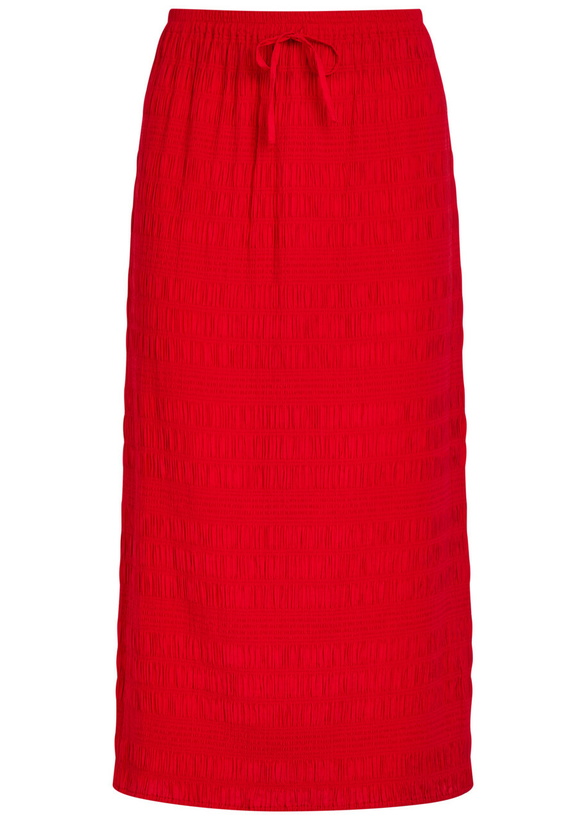 Photo: Polo Ralph Lauren Shirred Woven Midi Skirt Red