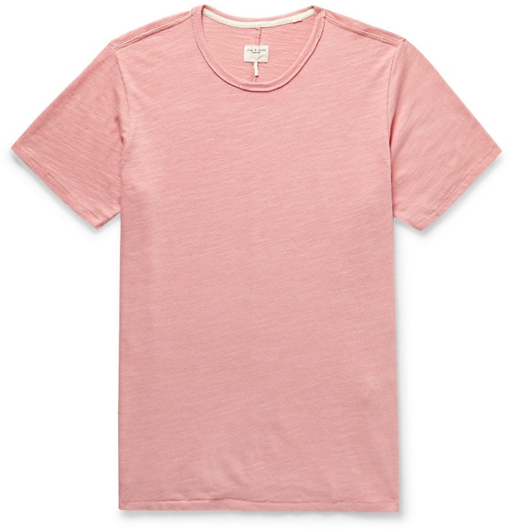 Photo: rag & bone - Classic Slub Cotton-Jersey T-Shirt - Pink