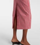 Posse Ebony gingham lace-trimmed cotton-blend midi dress
