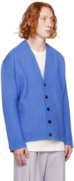 Jil Sander Blue Y-Neck Cardigan