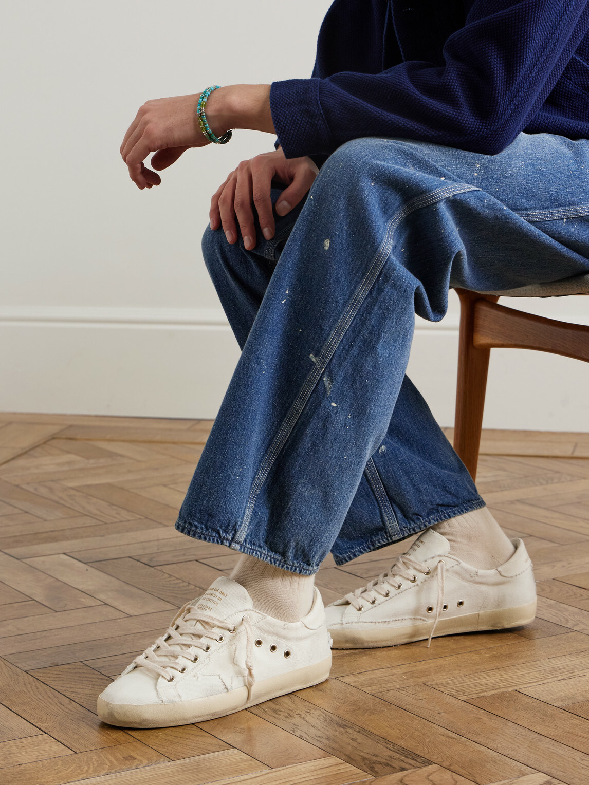 Golden Goose - Super-Star Distressed Canvas Sneakers - Neutrals