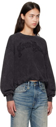 R13 Black 'New York' Balloon Crewneck Sweatshirt