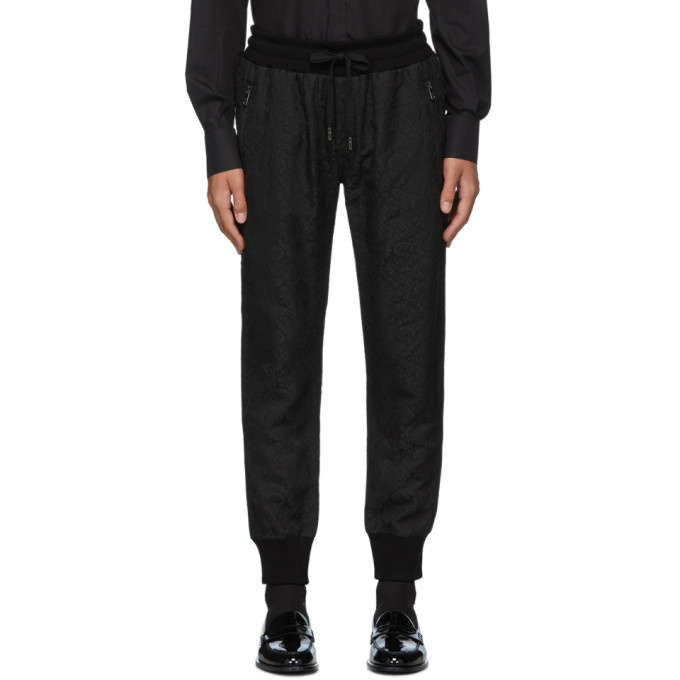 Photo: Dolce and Gabbana Black Jacquard Lounge Pants