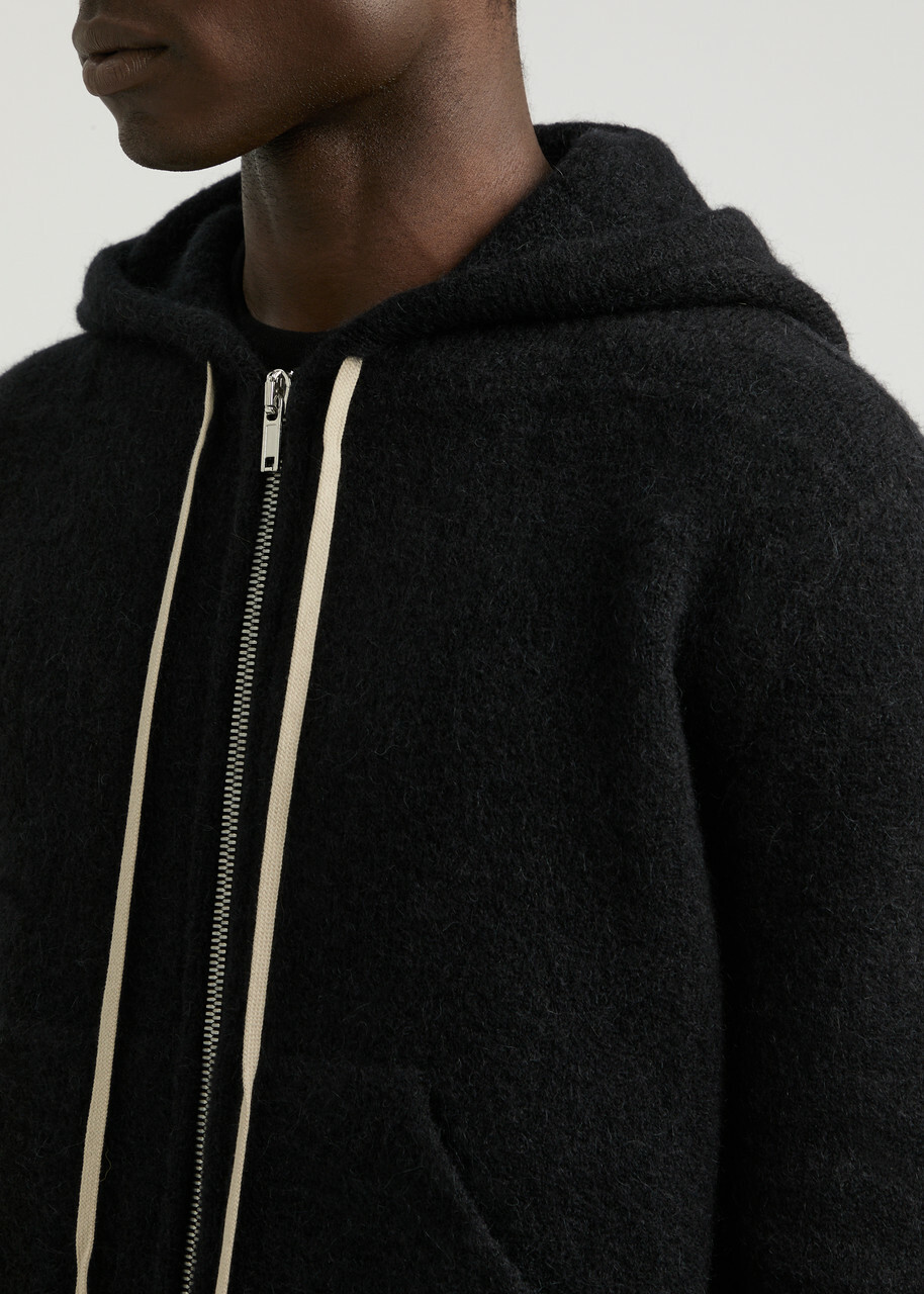 Rick Owens Hooded Alpaca-blend Sweatshirt Black Rick Owens