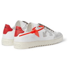 Off-White - 2.0 Distressed Suede and Leather-Trimmed Canvas Sneakers - White