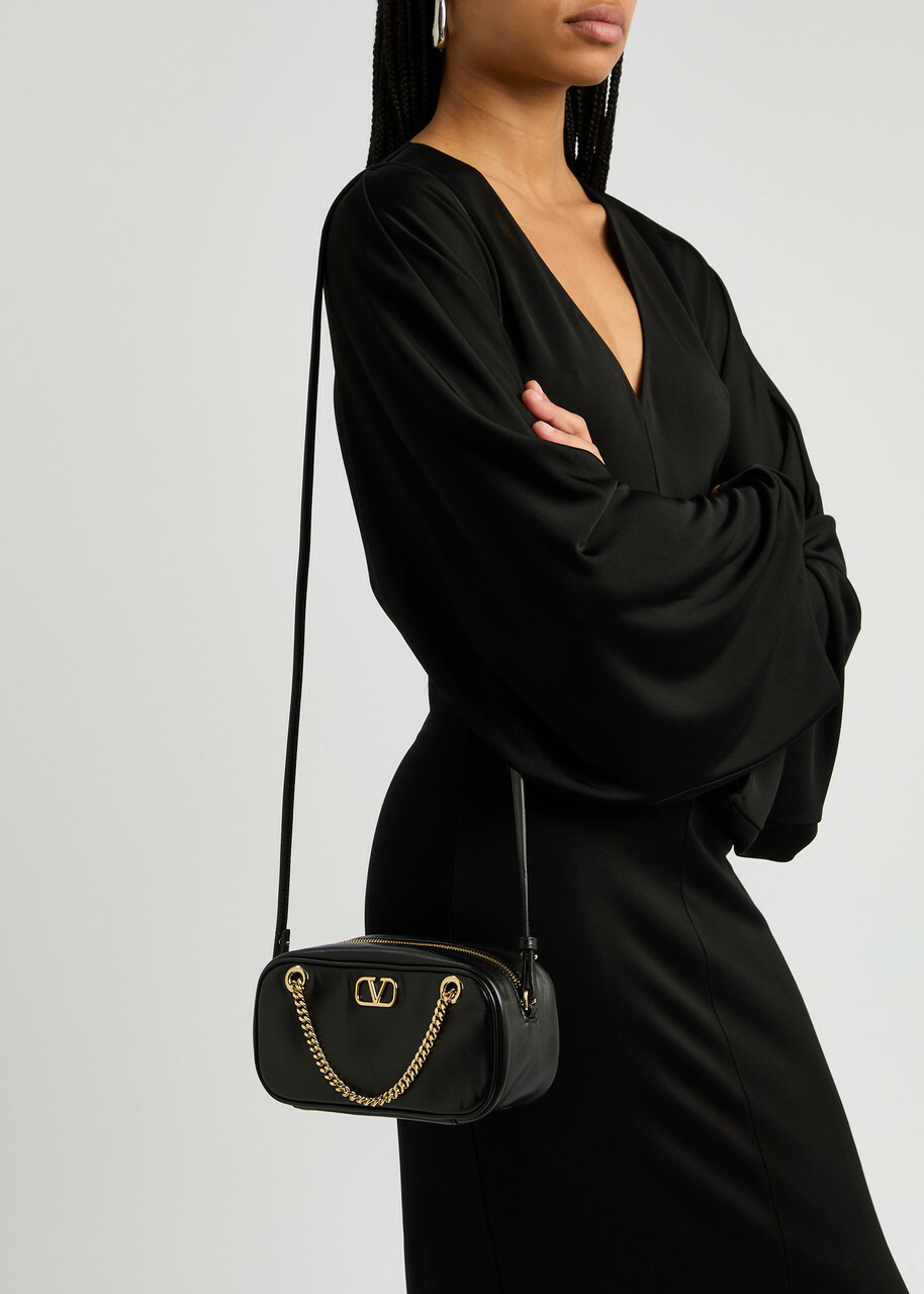Valentino VLogo Mini Leather Cross-body bag - Black - One Size