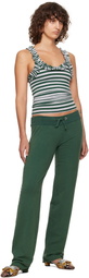 LAURA ANDRASCHKO Green & Grey Frilly Tank Top