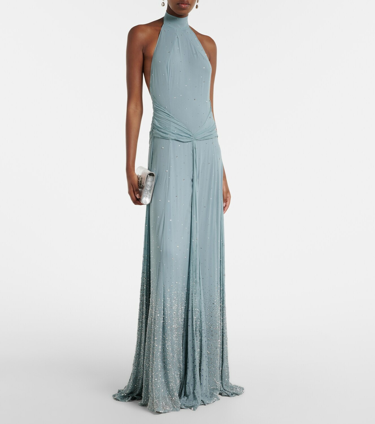 The New Arrivals Ilkyaz Ozel Halo embellished draped silk gown