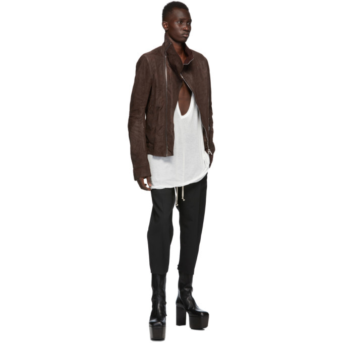 Rick Owens Black Drawstring Slim Astaires Cropped Trousers Rick Owens