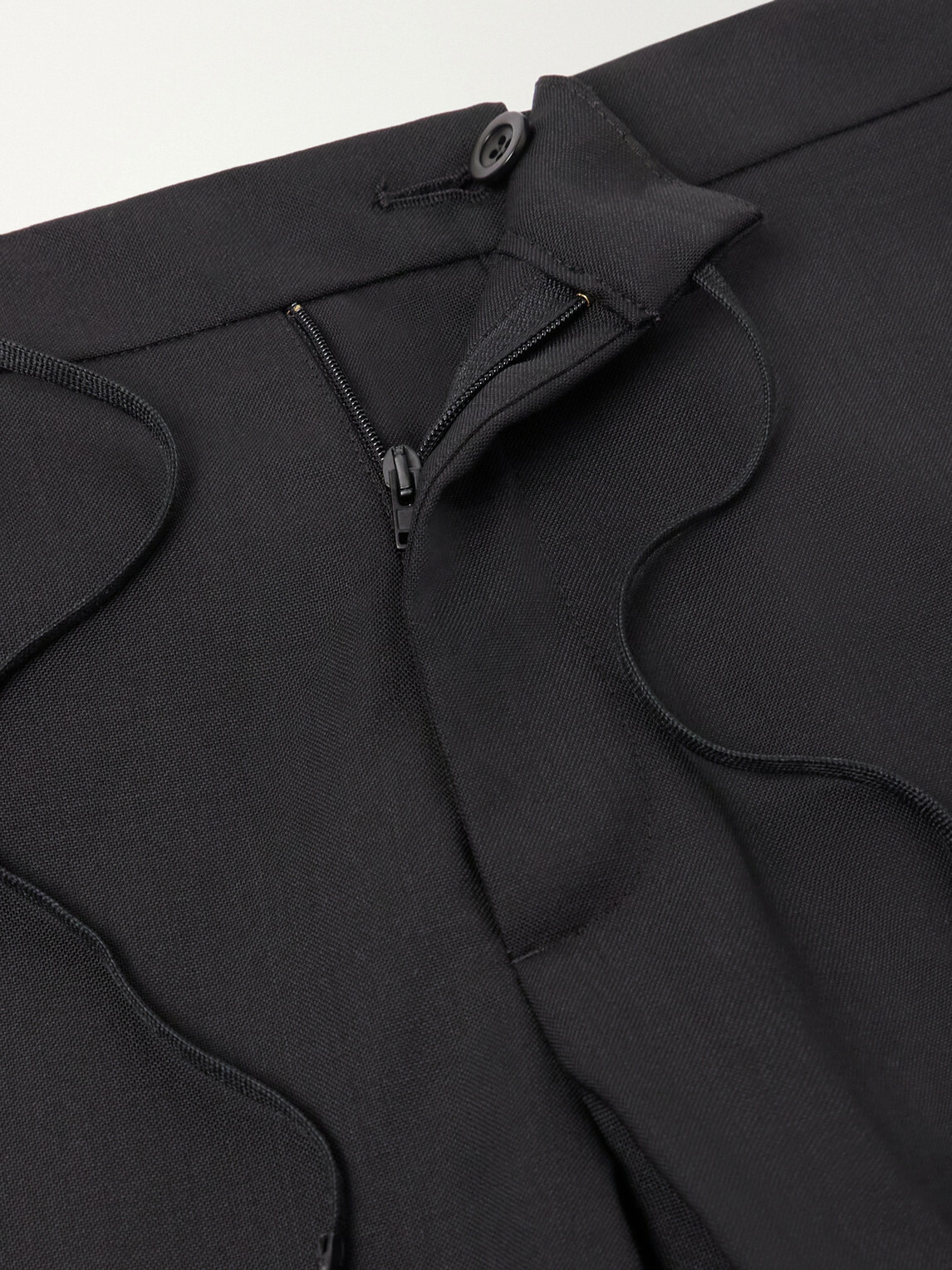 Maison Margiela - Straight-Leg Drawstring Virgin Wool Trousers - Black